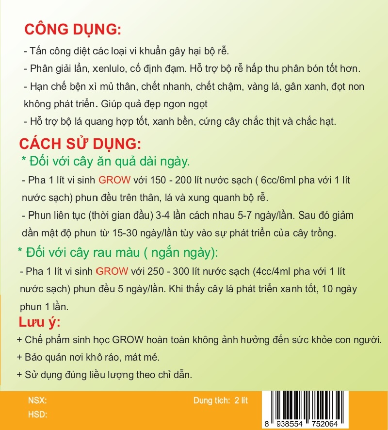 Chế Phẩm Sinh Học Phát Triển Bộ Rễ Bền Vững 2L 2